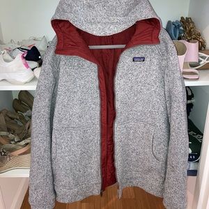 Grey/Red Patagonia Insulated Sweatshirt Jacket